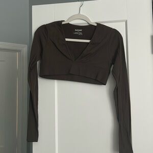 Chocolate Brown Cropped Garage Long Sleeve size M only worn once